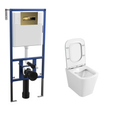 Комплект унитаза Bauedge BS0001 с инсталляцией Nova NV4501 и кнопкой Nova NV7325