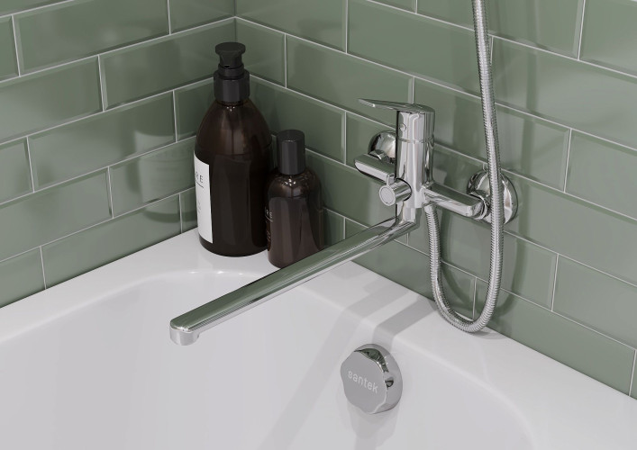 Смеситель Santek Венга для ванны, длинный излив, с аксессуарами, хром (WH5A12003C001)