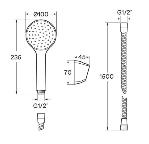 Смеситель Santek Венга для ванны, длинный излив, с аксессуарами, хром (WH5A12003C001)