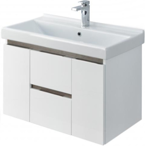 Тумба под раковину AQUATON Рене 80 подвесная Белая/Грецкий орех (1A258601NRC80)