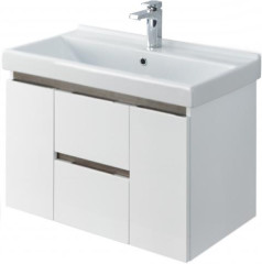 Тумба под раковину AQUATON Рене 80 подвесная Белая/Грецкий орех (1A258601NRC80)