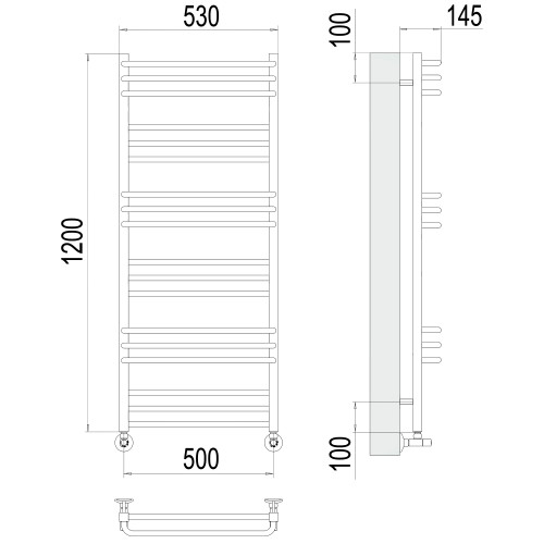 Полотенцесушитель TERMINUS Люкс Соренто П18 500х1200 NEW