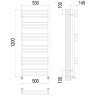 Полотенцесушитель TERMINUS Люкс Соренто П18 500х1200 NEW