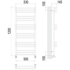 Полотенцесушитель TERMINUS Люкс Соренто П18 500х1200 NEW