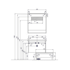 Тумба под раковину AQUATON Капри 80 подвесная, бетон пайн (1A230201KPDA0)