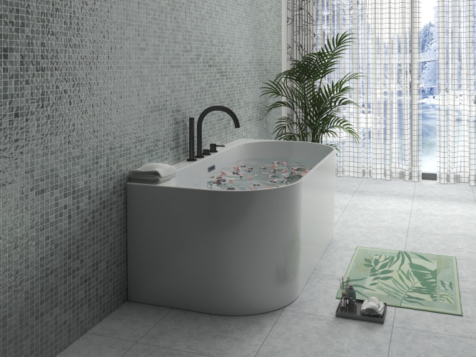 Ванна акриловая Azario BRADFORD 1700х800х580 пристенная, в комплекте с сифоном и металлической рамой (BRA17080)