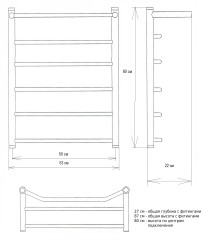 Полотенцесушитель электрический Двин FE Electro форма лесенка 80х50 ТЭН справа цвет Хром (4627090952338)