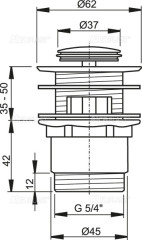 Донный клапан для раковины Alcadrain хром (A39)