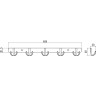 Планка с крючками (5 крючков) Savol S-002255 хром