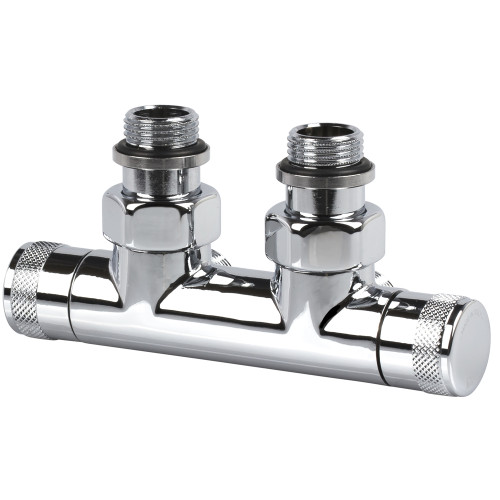 Узел угловой SR Rubinetterie Tondera 50 мм, запорный 1/2"х3/4" Е, цвет хром