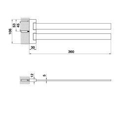 Полотенцедержатель двойной 36 см CISAL Accessori Bagno QU09021021 хром