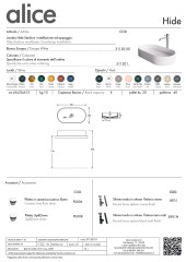 Alice Hide, накладная овальная раковина 65x35x12h см, цвет белый глянцевый