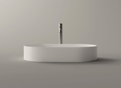 Alice Hide, накладная овальная раковина 65x35x12h см, цвет белый глянцевый