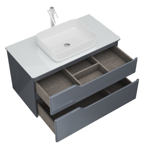 Тумба OWL 1975 Hella Cristal 100, серый лак