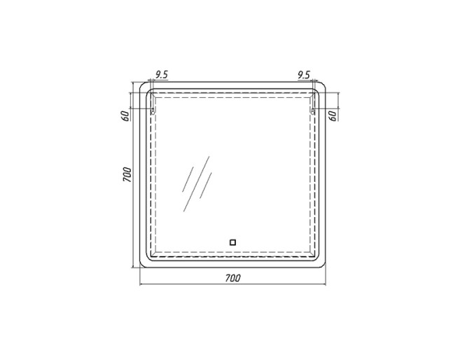 Зеркало Dream 70 alum с подсветкой Sansa