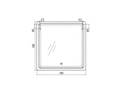 Зеркало Dream 70 alum с подсветкой Sansa