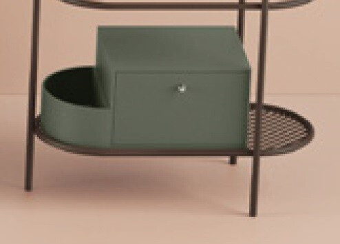 Ящик выдвижной с боковой секцией Artceram Flair 3.0 для металлической консоли цвет musk