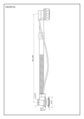 Emmevi, слив-перелив для ванны, 64 см, цвет золото