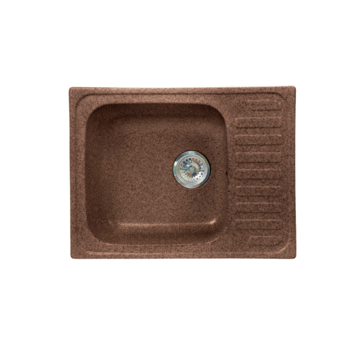Кухонная мойка Formastone Fosto  КМ 64-49, прямоугольная с крылом, ореховая карамель