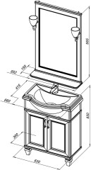 Мебель для ванной Aquanet Валенса New (Классик) 65 белый