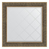 Зеркало настенное с гравировкой EVOFORM в багетной раме вензель серебряный, 89х89 см, BY 4336