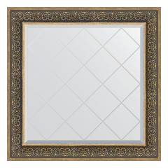 Зеркало настенное с гравировкой EVOFORM в багетной раме вензель серебряный, 89х89 см, BY 4336
