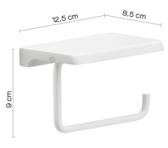 Gedy, бумагодержатель с плоской крышкой - площадкой под телефон, цвет белый