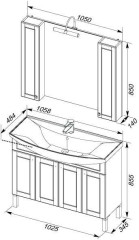 Мебель для ванной Aquanet Честер 105 белый/золото