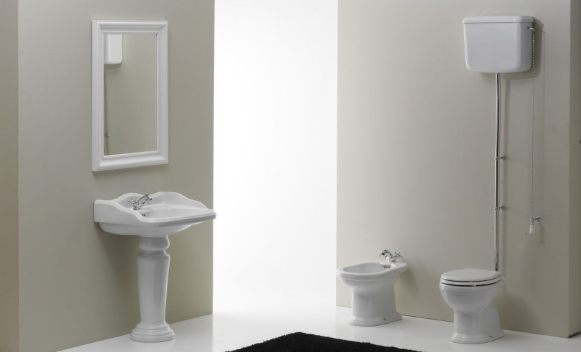 Neroceramica Roma, раковина 67х55 + пьедестал, цвет белый