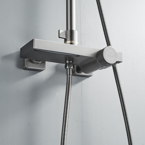 Душевая система с термостатом Rose R1896T-6, пепельный