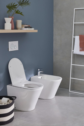 Унитаз приставной Jacob Delafon Rodin+ безободковый, белый (EDAA102-00)