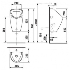Писсуар Jika GOLEM 30,5х34х53,5 белый (8.4306.0.000.000.1)