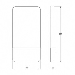 Зеркало настенное с полочкой (цвет: черный) Shadow EVOFORM 60x120 см, BY 0553