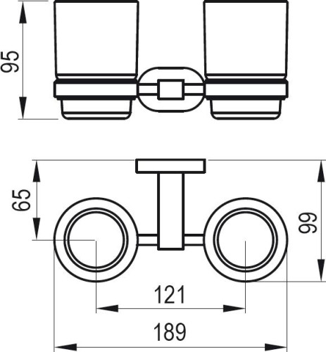 Стакан для зубных щеток Ravak Chrome CR 220.00 двойной, хром (X07P189)