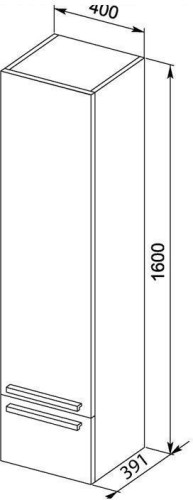 Шкаф-пенал для ванной Aquanet Нота 40 венге