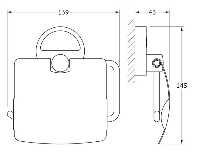 Держатель туалетной бумаги с крышкой (хром) (FBS) LUX 055