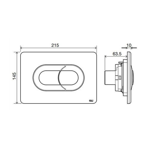 Кнопка смыва Oli 21.5х7.3х14.5 для инсталляции, пластик, цвет Белый (CG12000021126)