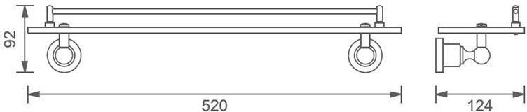 Полочка Aquanet 3887 (52 см)