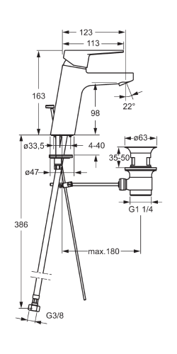 3805F Twista Смеситель для умывальника XL