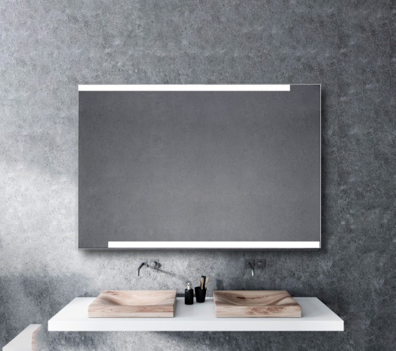 Xpertials OSNA, прямоугольное зеркало 100х80 см c LED подсветкой: датчик вкл/выкл подсветки с диммером и датчик антизапотевания, профиль матовый хром