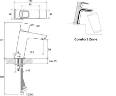 Смеситель для раковины Ravak 10° Керамический картридж (X070062)