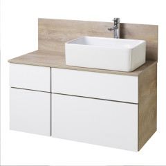 Тумба под раковину AQUATON Мишель 100 подвесная, дуб эндгрейн, белый (1A244101MIX40)
