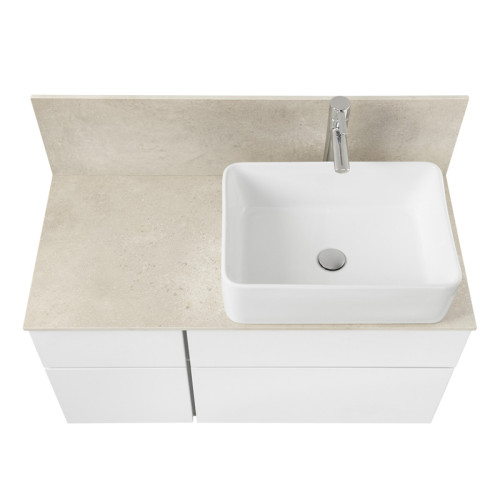 Тумба под раковину AQUATON Мишель 100 подвесная, дуб эндгрейн, белый (1A244101MIX40)