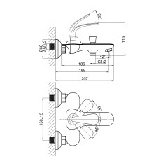 Смеситель для ванны D&amp;K Venice DA1023241, хром