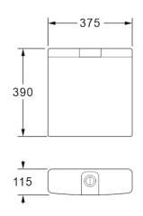 Бачок пластиковый AZARIO 375x115x390 с соединительной трубой, белый (AZ-214)