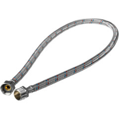 Гибкая подводка AZARIO для воды, 50 см., 1/2&quot;, вн. - нар. нержавеющая оплетка (AZ-0,5-FM)