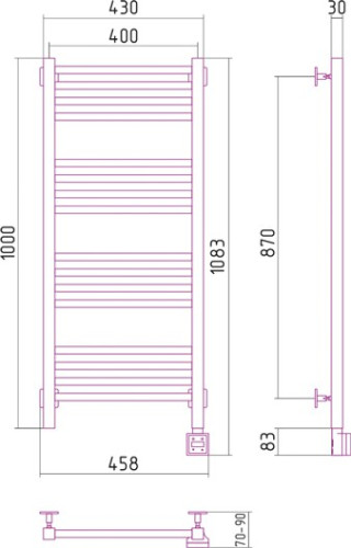 Электрический полотенцесушитель Сунержа Модус 1000х400