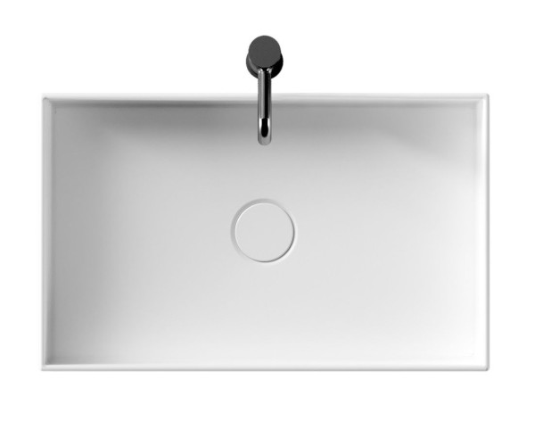 Alice Hide, накладная прямоугольная раковина 60x37x12h см, цвет белый глянцевый