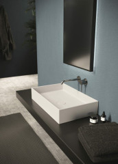 Alice Hide, накладная прямоугольная раковина 60x37x12h см, цвет белый глянцевый