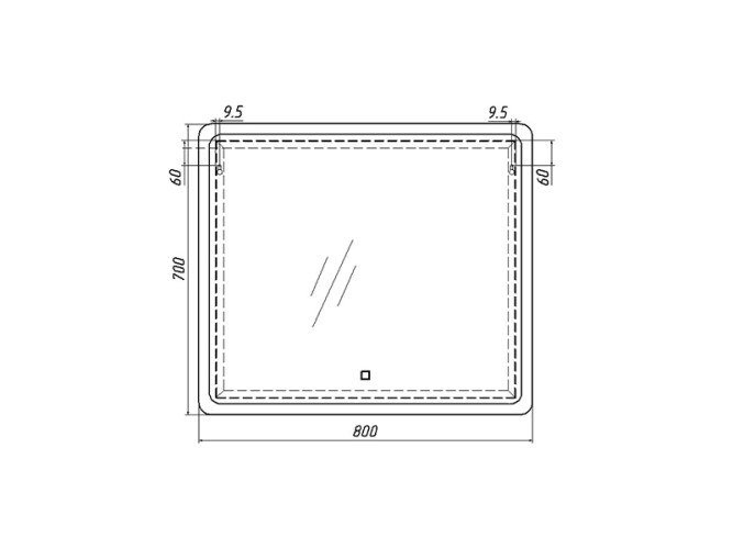 Зеркало Dream 80 alum с подсветкой Sansa